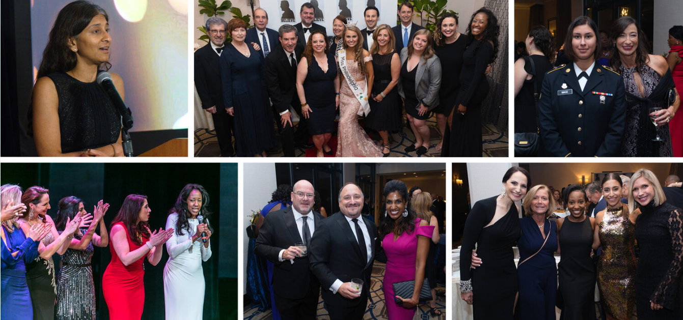 collage of people in formal outfits
